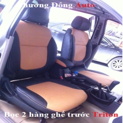 Phương đông Auto Bọc ghế da thật công nghiệp Mitsubishi Triton | Pha màu đen da bò